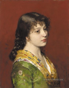  dame Art - von La châle jaune dame Eugène de Blaas
